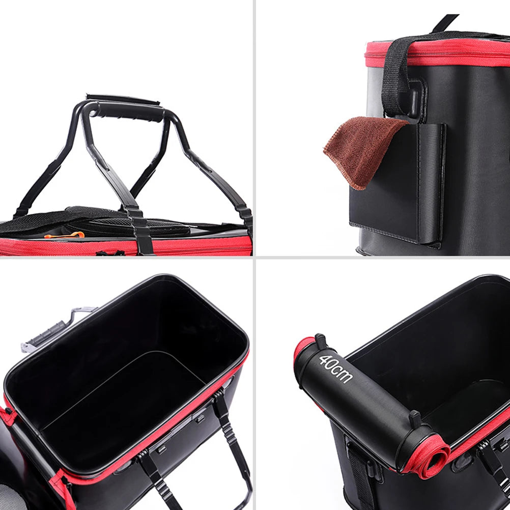 1pc Camping Outdoor Fishing Bag Multi-Function Folding Thicken Live Fishing Box EVA Tank Bucket Tackle Fishbox Fishing Tool