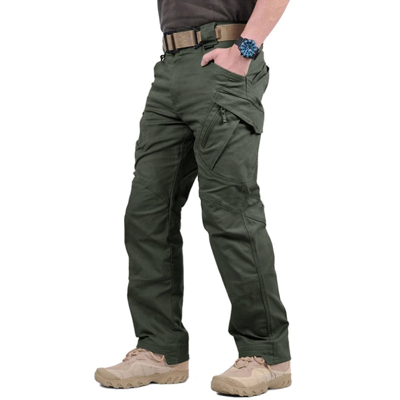 Mens Waterproof Cargo Pants Elastic Multiple Pocket Military Male Trousers Outdoor Joggers Pant Plus Size Tactical Hiking Pants