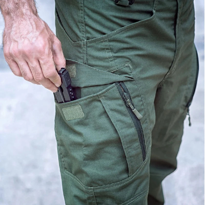 Mens Waterproof Cargo Pants Elastic Multiple Pocket Military Male Trousers Outdoor Joggers Pant Plus Size Tactical Hiking Pants