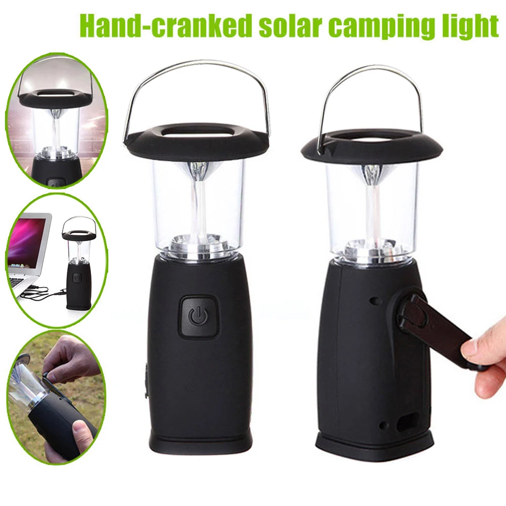 6 LED Solar Hand-Up Crank Dynamo LED Light Lantern Lamp for Outdoor Camping Hunting Hiking Sailing Portable Waterproof Emergency