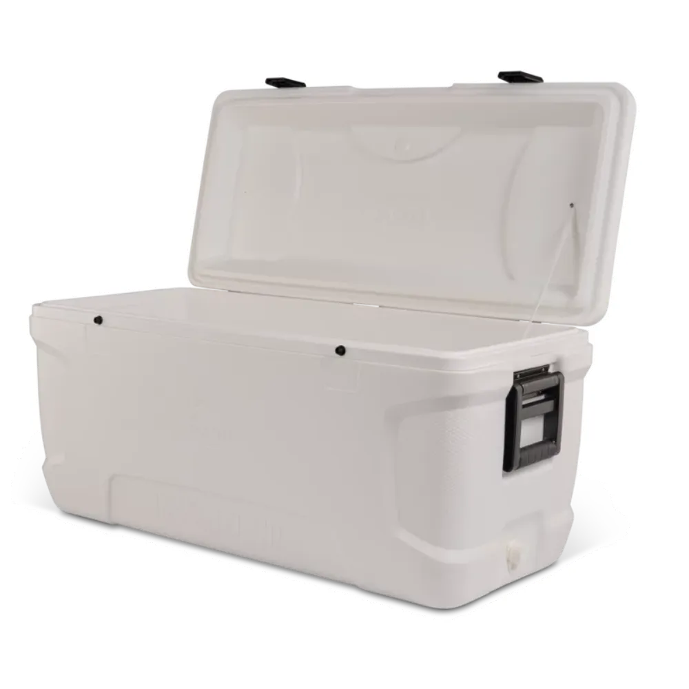 150 Qt Ice Box for Camping Cooler Box Free Shipping Can Cooler Keeps Quality Cold Chest Hard Food Fishing White Hiking Sports