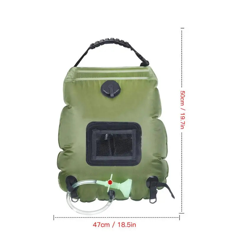 20L Shower Bag Camping Shower Solar Heating Water Bag Folding Water Canister Camping Bucket Bottle Pouch Camping Supplies