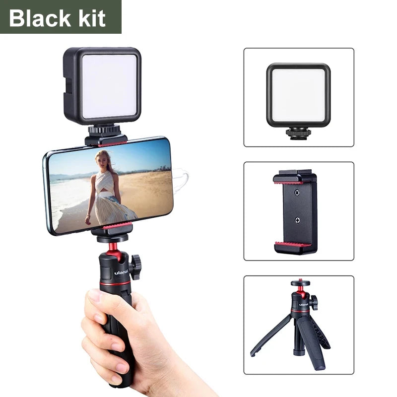 Ulanzi MT-08 Foldable Mini Tripod Mount 1/4'' Tripod Monopod Hand Grip Universal for DSLR Android iPhone Smartphone