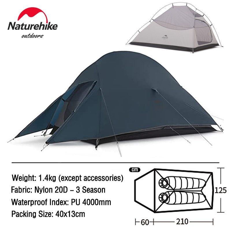 Naturehike Tent Cloud Up Mongar Star River 2 Person Camping Tent Ultralight Backpacking Tent Hiking Travel Tent With Free Mat