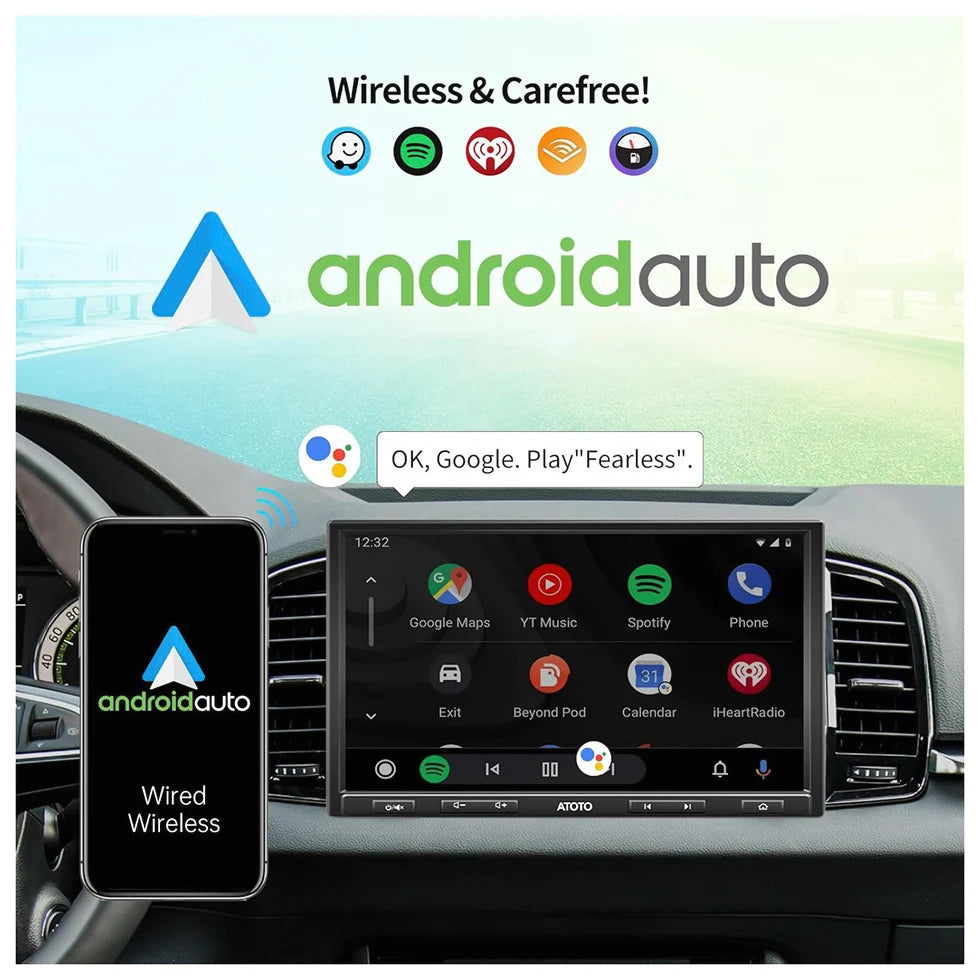 ATOTO 10" inch Single 1 Din Car Radio with DAB+ GPS Navi Bluetooth Apple Carplay Android Auto Screen Car Stereo 1Din F7G110XED