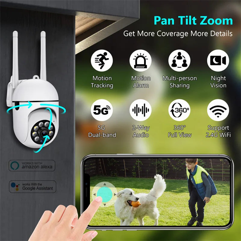 1080P 2.4G/5G Dual Brand WiFi IP Camera Mini Camera Motion Detection Security Wifi Protection Surveillance Cameras 2 Way Talk