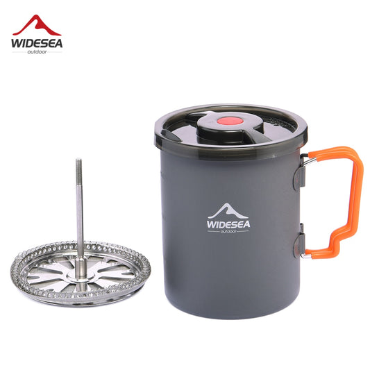 Widesea Camping Coffee Pot with French Press Outdoor Cup Mug Cookware for Hiking Trekking - lebenoutdoors