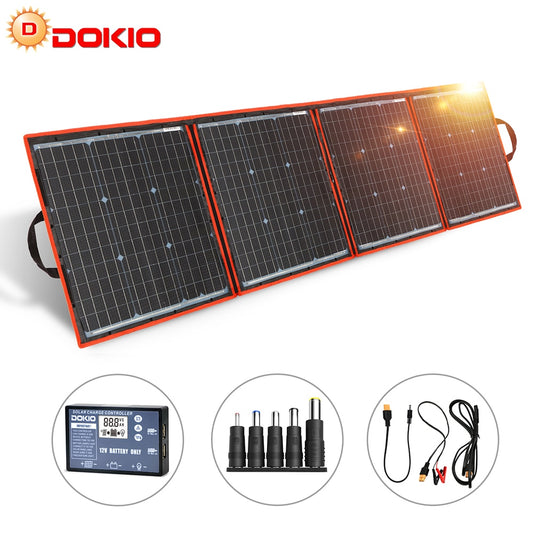 DOKIO 150W Portable Solar Panel 12V Solar Battery For Home/Car/Boat Foldable Solar Panel 150w Monocrystalline - lebenoutdoors