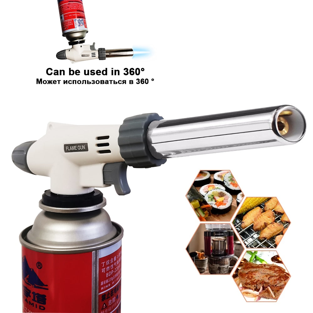 Flame Gun Welding Gas Torch Multifunctional Barbecue Torch Burner for Cooking Heating Tool Camping BBQ Desserts Soldering - lebenoutdoors