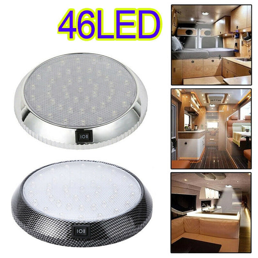 46LED Ceiling Cabin Light 12V Caravan Campervan Van Trailer Interior Lamp LED Interior Roof Light For Decoration Lights Dropship - lebenoutdoors