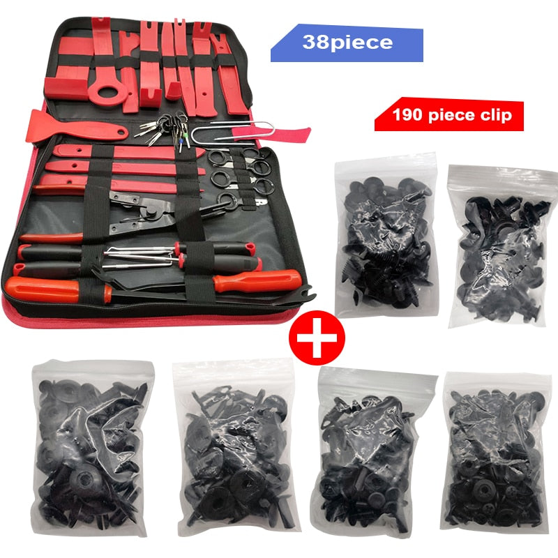 Car tools Car Interior Disassembly kit plastic trim removal tool car clips puller diy Panel Tools for auto trim puller set - lebenoutdoors