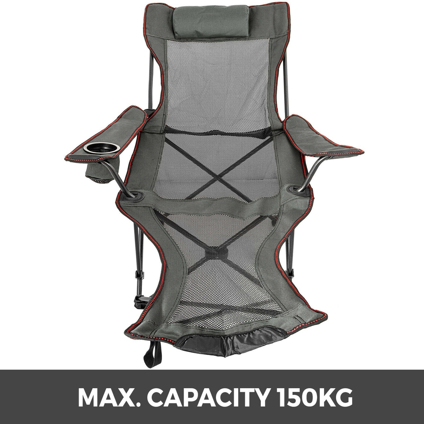 VEVOR Outdoor Folding Camp Chair Backrest With Footrest Portable Bed Nap Chair For Camping Fishing Foldable Beach Lounge Chair - lebenoutdoors