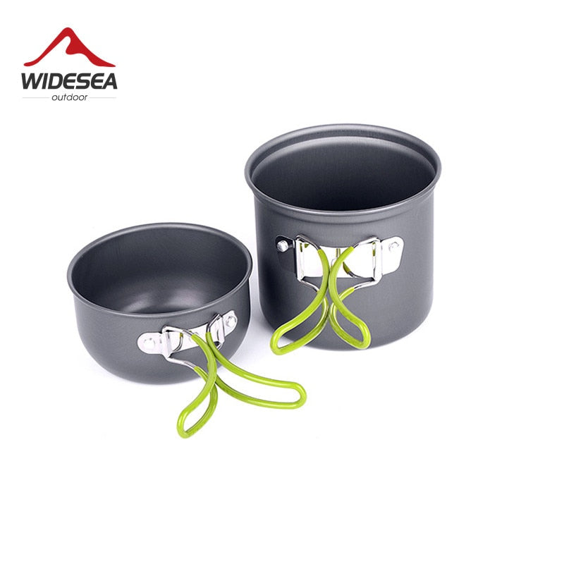 Widesea Ultralight Camping Cooking Utensils Outdoor Tableware Pot Set Hiking Picnic Travel Tourist Dishes Supplies Equipment - lebenoutdoors