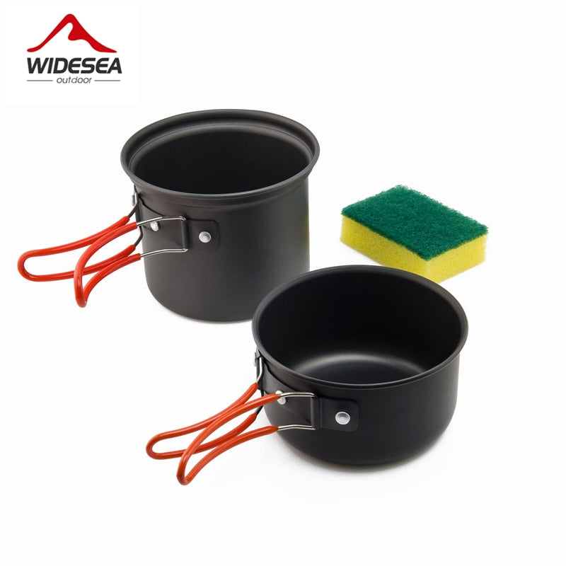 Widesea Ultralight Camping Cooking Utensils Outdoor Tableware Pot Set Hiking Picnic Travel Tourist Dishes Supplies Equipment - lebenoutdoors