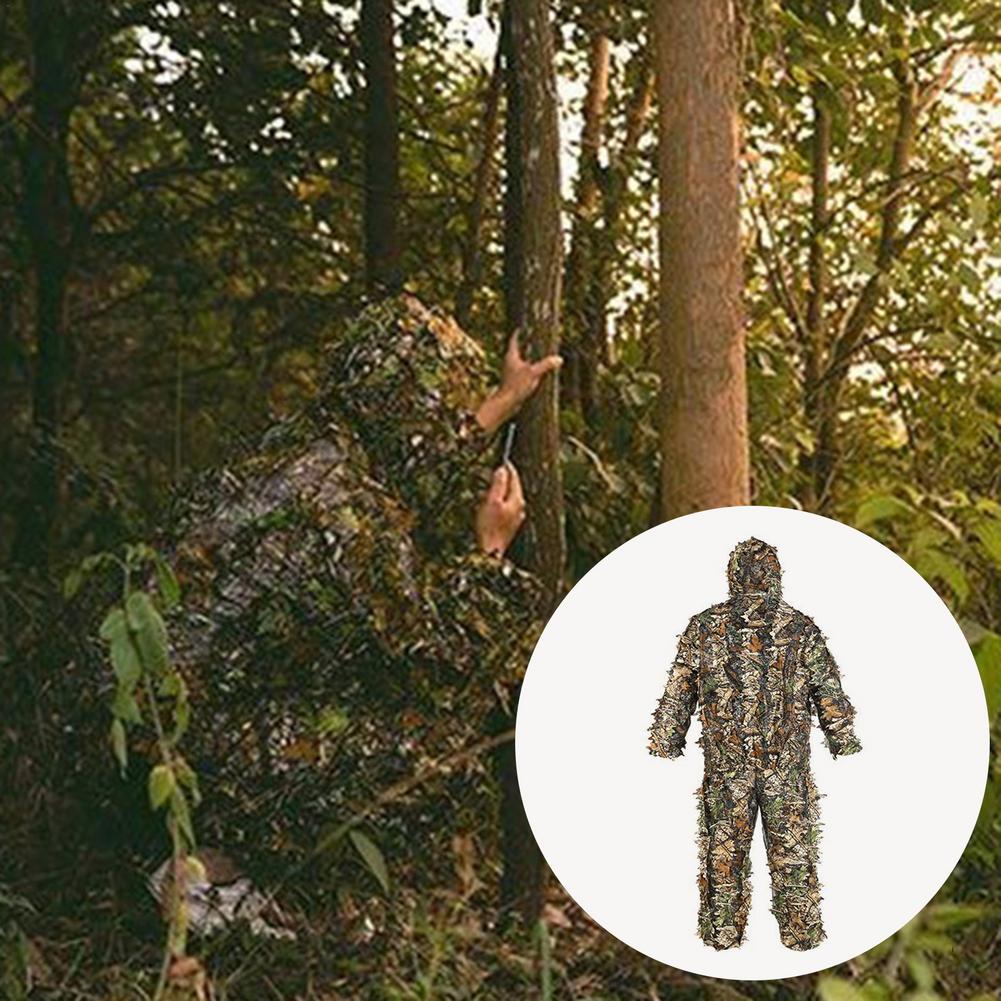 3D Leafy Ghillie Suit Lightweight Hooded Camouflage Clothing Outdoor Camo Ghillie Suits Kids Adult Woodland Camouflage Unifor - lebenoutdoors