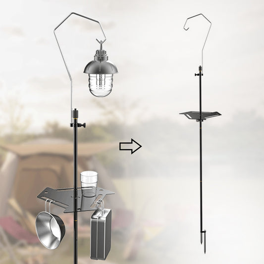 Foldable Camping Hanging Rack Holder Portable Lantern Lamp Water Bottle Pot Stand Pole Storage for Fishing Picnic