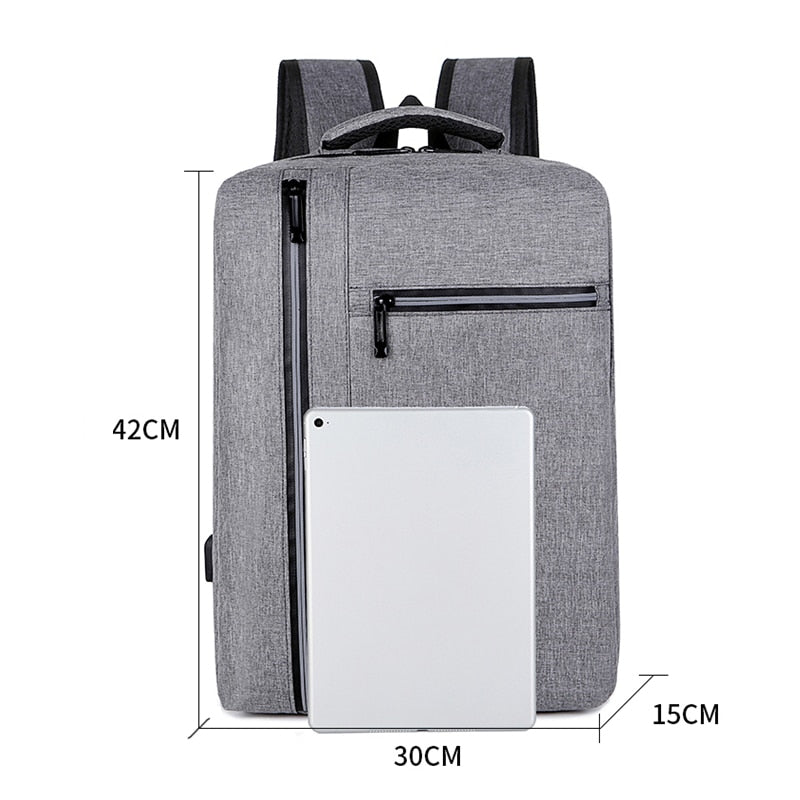 Men&#39;s Backpack With USB Charging Bag Waterproof Oxford Cloth Rucksack Male Business Travel Bagpack Reflective Strip Design - lebenoutdoors