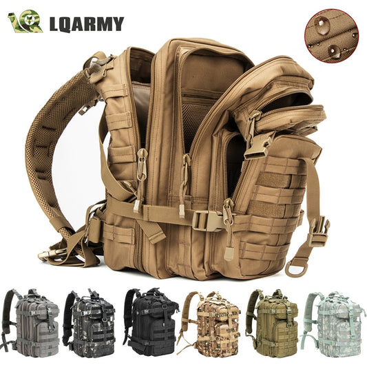 Men Army Military Tactical Backpack 1000D Polyester 30L 3P Softback Outdoor Waterproof Rucksack Hiking Camping Hunting Bags - lebenoutdoors