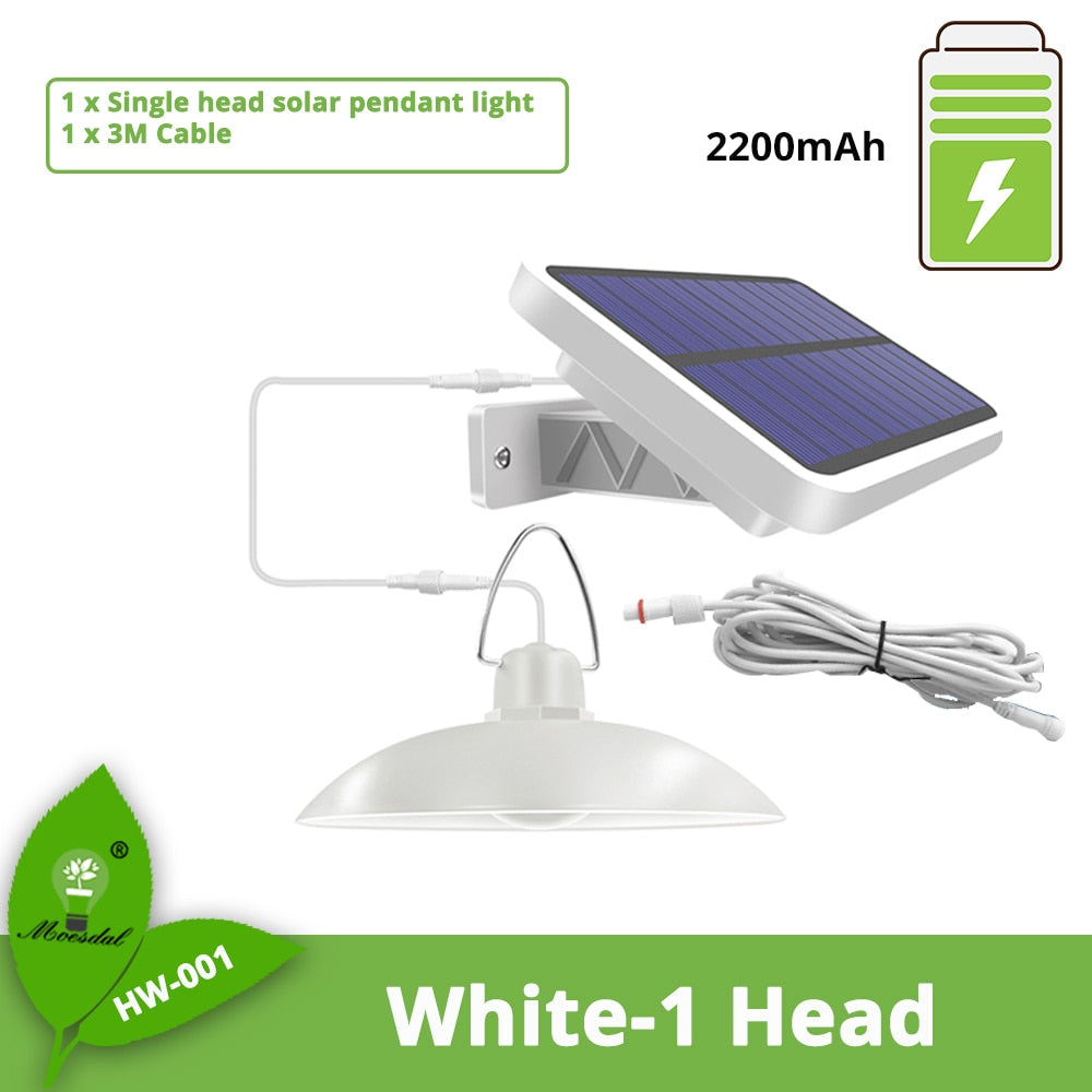 IP65 Waterproof Double Head Solar Pendant Light Outdoor Indoor Solar Lamp With Cable Suitable for courtyard, garden, indoor etc, - lebenoutdoors