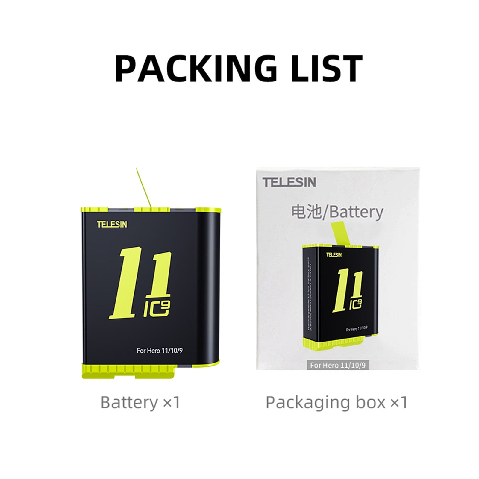TELESIN Battery For GoPro Hero 10 11 1750 mAh Battery 3 Ways Fast Charger Box TF Card Storage For GoPro Hero 9 Accessories - lebenoutdoors