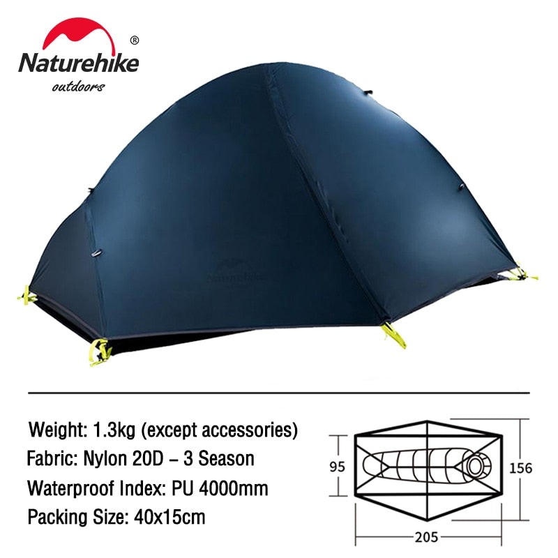 Naturehike Cycling Tent 1 Person Ultralight Backpacking Tent Double Layer Fishing Beach Tent Outdoor Travel Hiking Camping Tent - lebenoutdoors