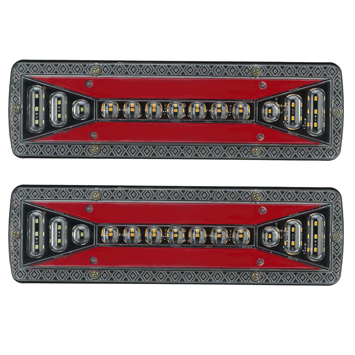 2pcs 12V 24V LED Truck Tail Lights Trailer Brake Rear Lights Taillights Dynamic Turn Signal Lamp Lorry Tractor Bus Caravans - lebenoutdoors