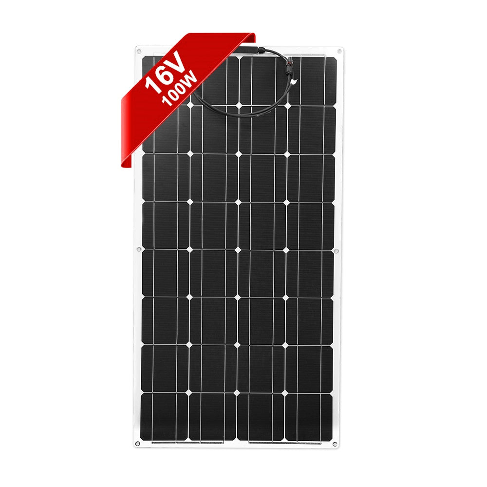 Dokio 18V Monocrystalline 100W Flexible Solar Panel For Car/Boat/ Home Solar Charge 12V Waterproof Solar Panel China - lebenoutdoors