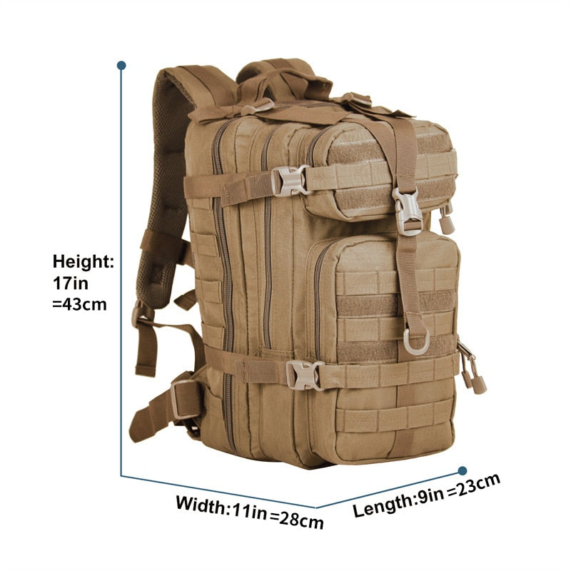 Men Army Military Tactical Backpack 1000D Polyester 30L 3P Softback Outdoor Waterproof Rucksack Hiking Camping Hunting Bags - lebenoutdoors