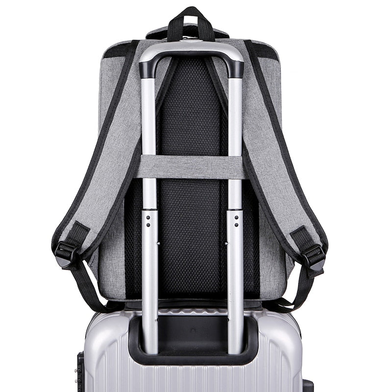 Men&#39;s Backpack With USB Charging Bag Waterproof Oxford Cloth Rucksack Male Business Travel Bagpack Reflective Strip Design - lebenoutdoors