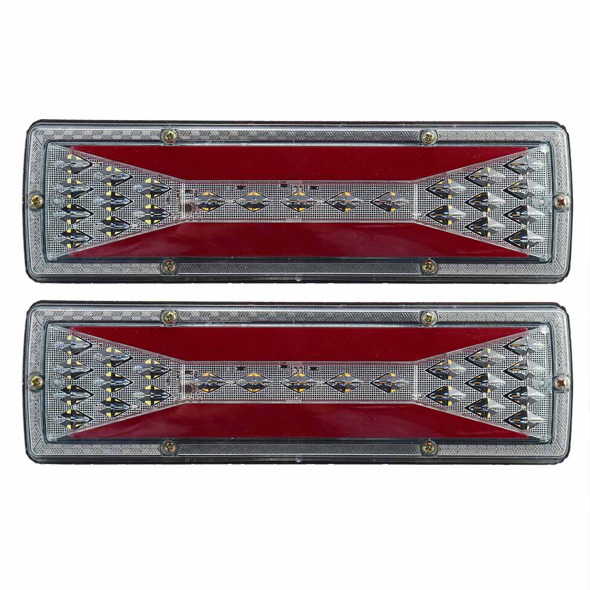 2pcs 12V 24V LED Truck Tail Lights Trailer Brake Rear Lights Taillights Dynamic Turn Signal Lamp Lorry Tractor Bus Caravans - lebenoutdoors