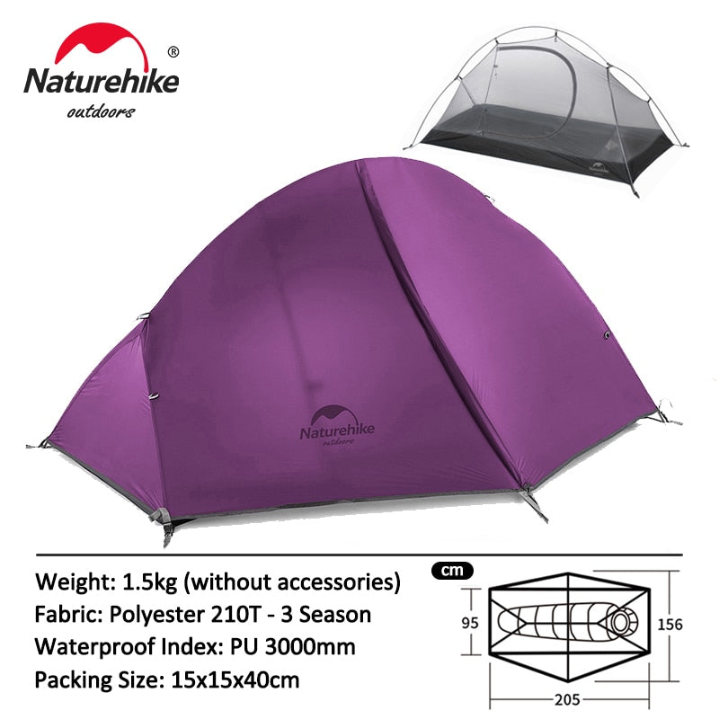 Naturehike Cycling Tent 1 Person Ultralight Backpacking Tent Double Layer Fishing Beach Tent Outdoor Travel Hiking Camping Tent - lebenoutdoors