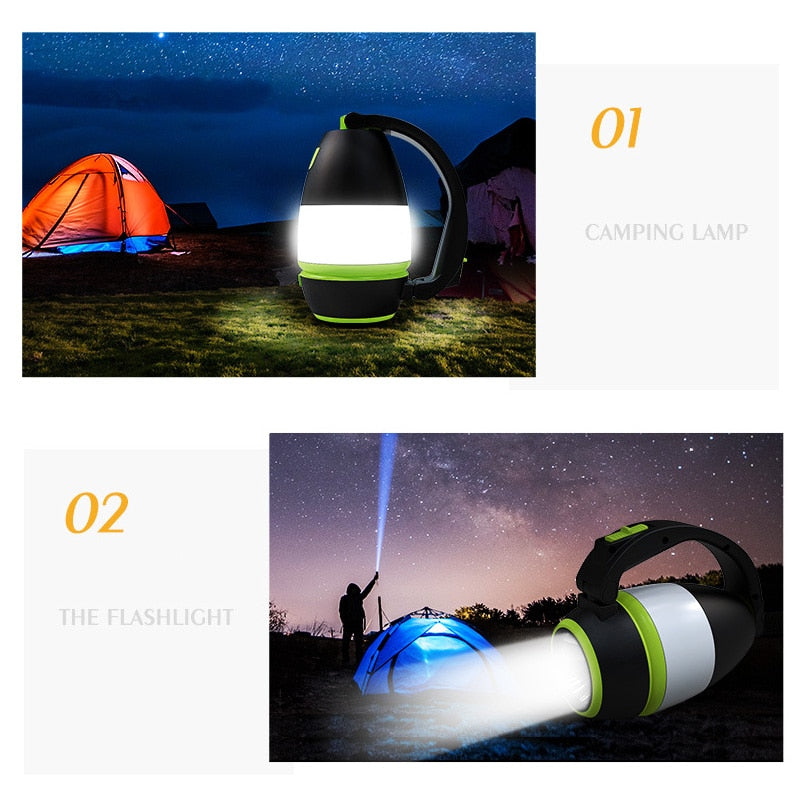 ZK30 Dropshipping Multi-function Camping Light Tent Lamp LED USB Rechargeable 3 in1 Flashlight Table Desk Lamp Power Bank Output - lebenoutdoors