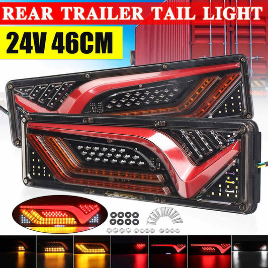 2PCS 24V Dynamic LED Truck Tail Light Turn Signal Rear Brake Lights Reverse Lamp Trailer Lorry Bus Camper Caravan for Kamaz - lebenoutdoors