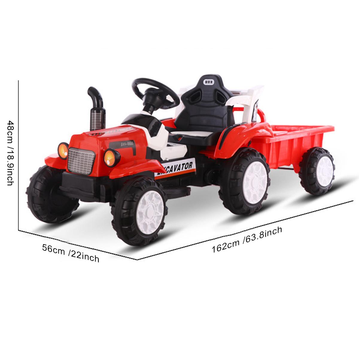 Kimbosmart Electric Cars Vehicles For Children Powered Ride on Cars Toys for Kids 6V Electric Tractor with Detachable Trailer - lebenoutdoors