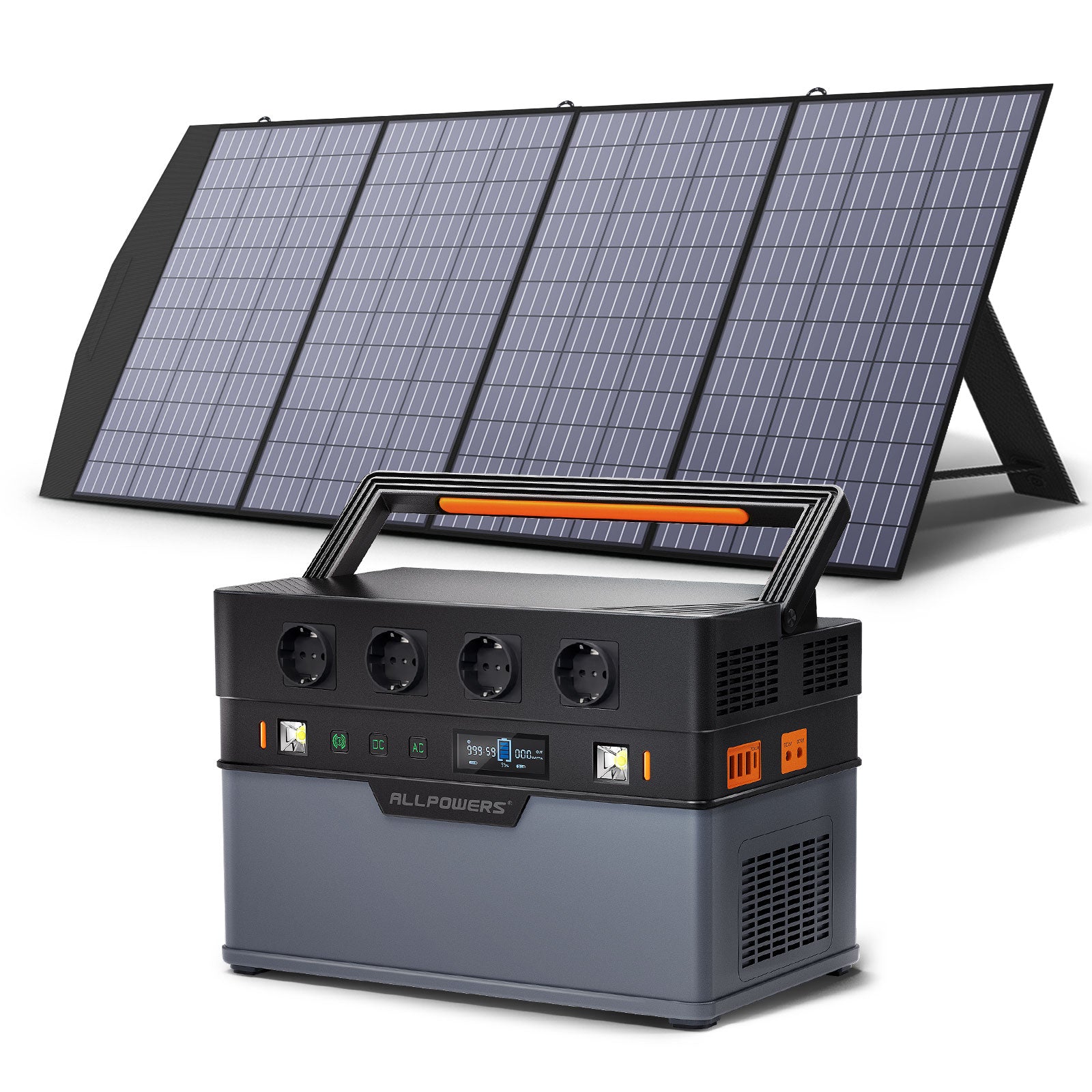 ALLPOWERS Portable solar Power Station 700W / 1500W Outdoor Generators, 110 / 230V Battery Backup With Mobile 200W Solarpanel - lebenoutdoors