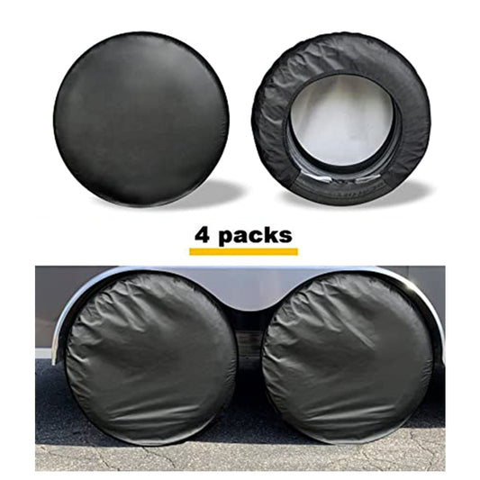 Kayme Four-Layer Tire Covers Set Of 4 For Rv Travel Trailer Camper SUV Vinyl Wheel Sunscreen,Rain and Snow Protection Waterproof - lebenoutdoors