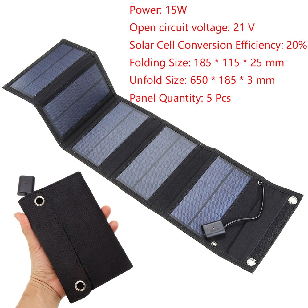 21W Foldable Solar Panel Charger Waterproof Portable Solar Charger USB Ports for Battery Phone Camping Supplies Survival Gadgets - lebenoutdoors