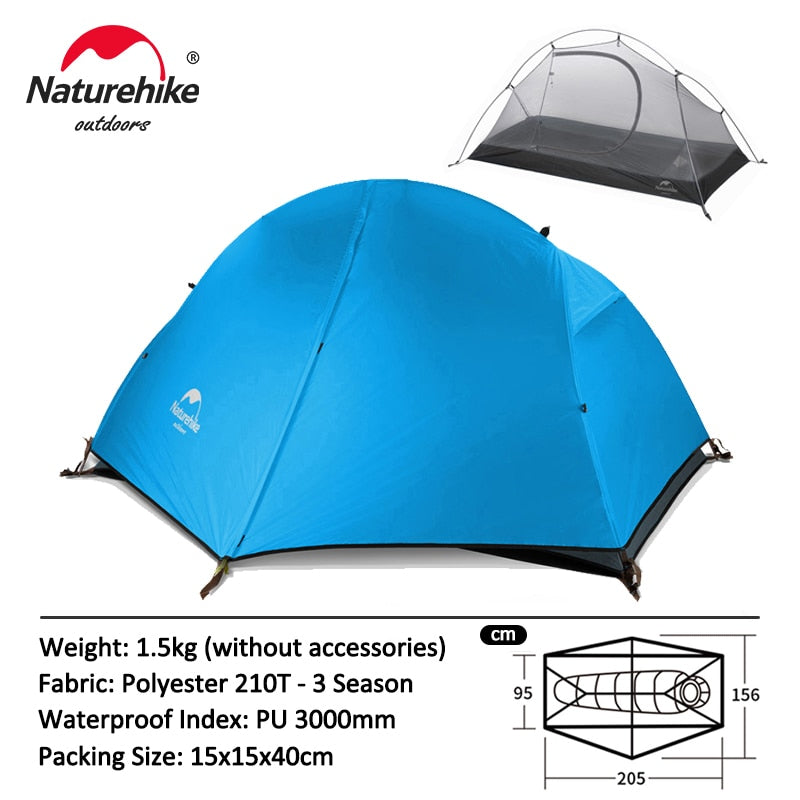 Naturehike Cycling Tent 1 Person Ultralight Backpacking Tent Double Layer Fishing Beach Tent Outdoor Travel Hiking Camping Tent - lebenoutdoors