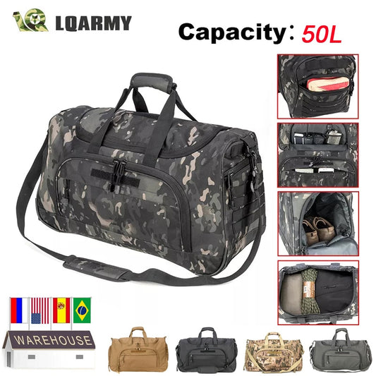 Waterproof Gym Bag Men Sports Travel Bags Military Tactical Duffle Luggage Outdoor FitnessTraining Bag - lebenoutdoors