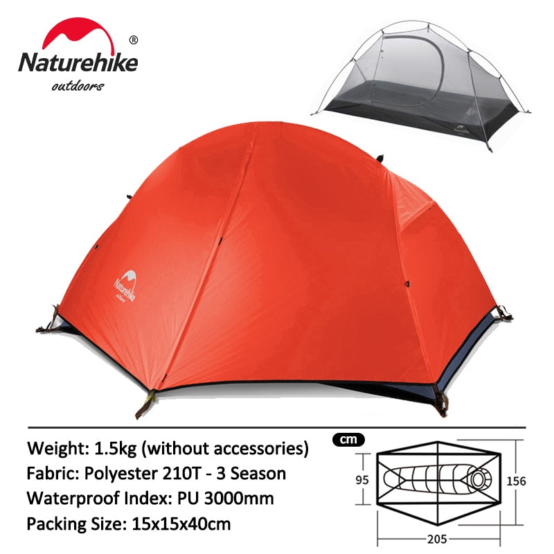 Naturehike Cycling Tent 1 Person Ultralight Backpacking Tent Double Layer Fishing Beach Tent Outdoor Travel Hiking Camping Tent - lebenoutdoors